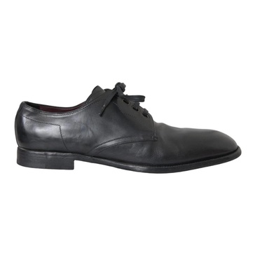 Black Leather Derby Dress Shoes