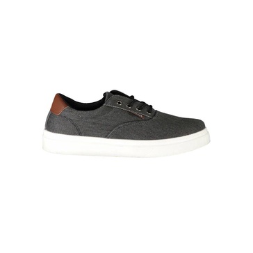 Black Polyester Sneaker with Laces
