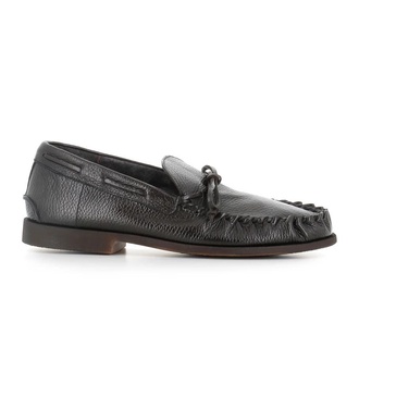Dark Brown Leather Moccasin Sandals