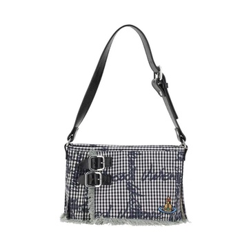 Plaid Shoulder Bag with Zipper Closure