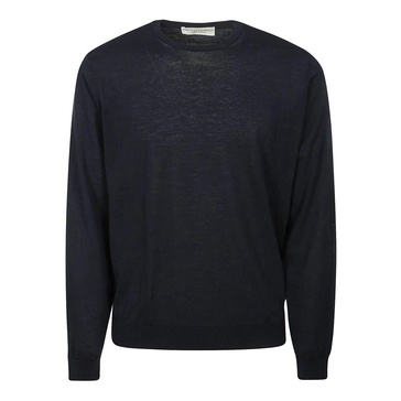 Blue Cotton Roundneck Sweater