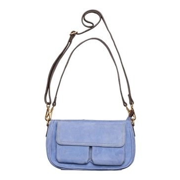 Suede Clutch Skind 100174 Sky Blue
