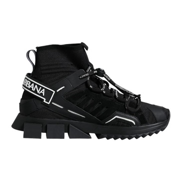 Black Logo Sneakers with Rubber Sole