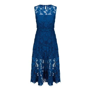 Blue Lace Midi Dress