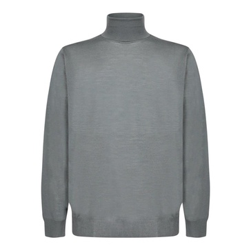 Blue Knit Turtleneck Sweater AW24