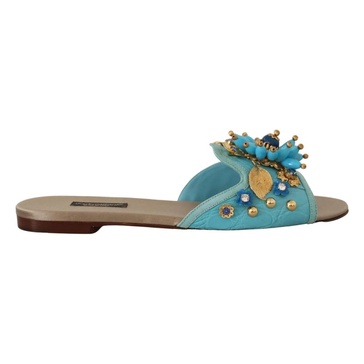 Exquisite Crystal-Embellished Exotic Leather Sandals