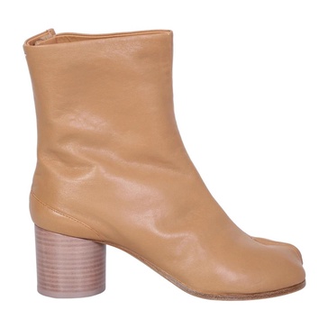 Beige Split Toe Ankle Boots