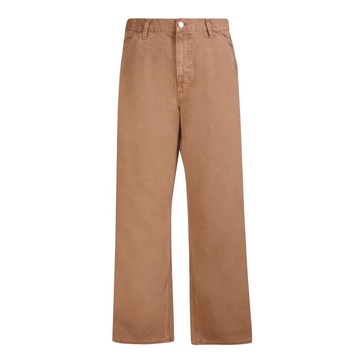 Beige Work Trousers Straight Leg