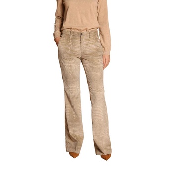 Velvet Crocodile Print Flare Chino Pants