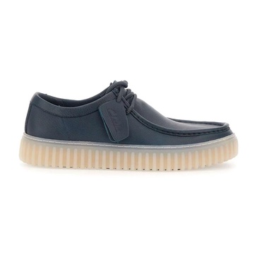 Blue Leather Lace-Up Shoe