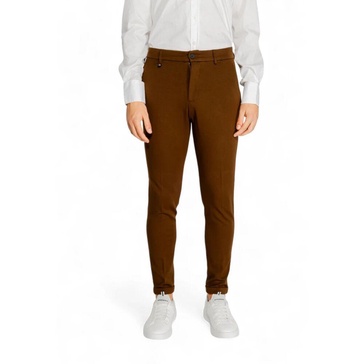 Brown Plain Zip Trousers Fall/Winter