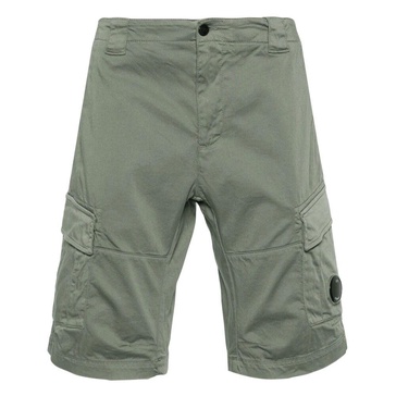 Green Cargo Shorts with Lens Detail