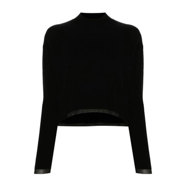 Black Knitted Sweater with Metallic Threading