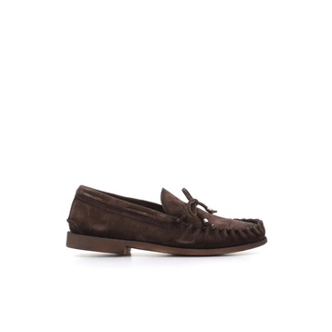 Dark Brown Suede Moccasin Sandals