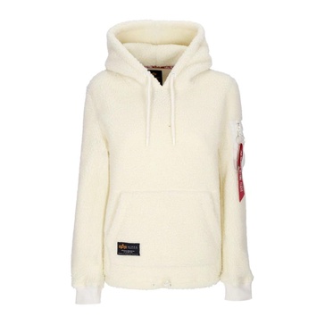 Off White Sherpa Hoodie with Pockets