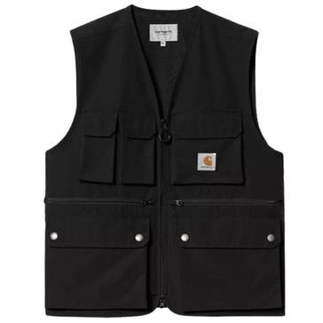 Outdoor-Inspired Black Vest with Multiple Pockets