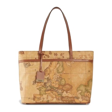 Classic Geo Print Shoulder Shopping Bag