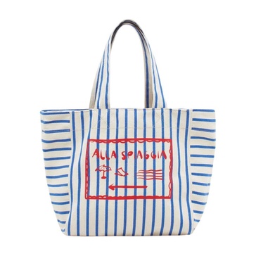 Blue Striped Tote Bag
