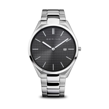Men's Watch Ultra Slim 40 mm 3 ATM Sapphire Glass Slim Design Bracelet Stainless Steel Band with Stainless Steel Elements 17240-702