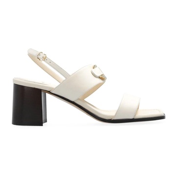 White Leather Sandals Elegant Style