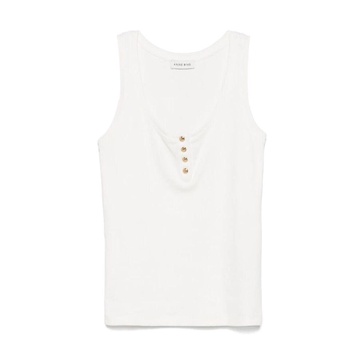 White Ribbed Sleeveless Top