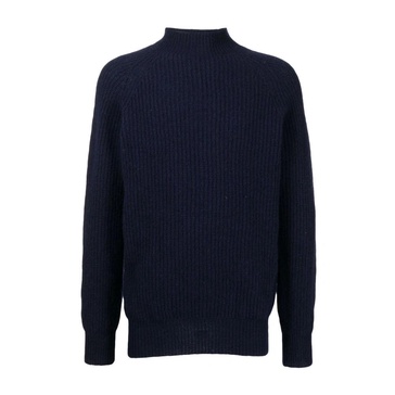 Navy Blue Ribbed Turtleneck