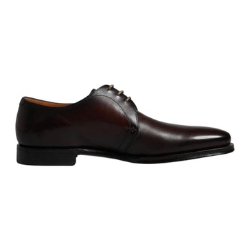 Black Leather Lace-Up Derby Shoes