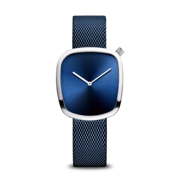 Women's Quartz Stainless Steel Silver-Blue Milanese Bracelet Watch 18034-307