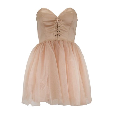 Short Sleeve Flared Dress with Zipper