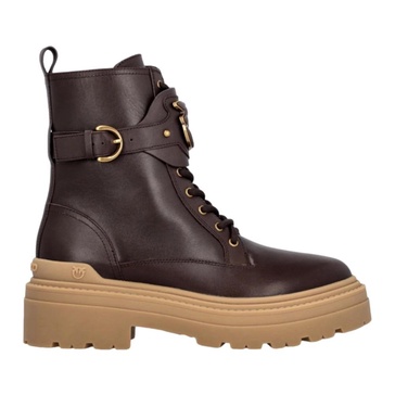 Leather Ankle Boots with Logo Strap