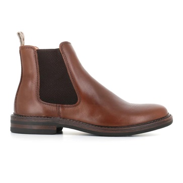 Brown Leather Chelsea Flat Shoes