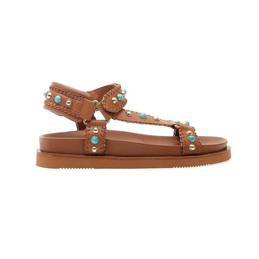Studded Turquoise Leather Sandal