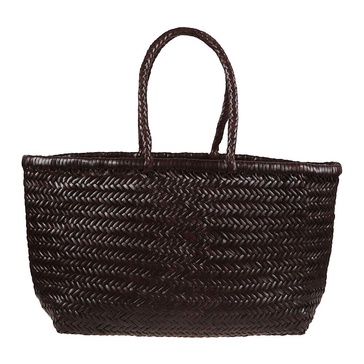 Chic Leather Shopper Bag Brown