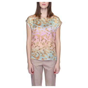 Beige Printed Short Sleeve Blouse