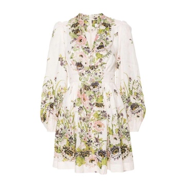 Floral Print White Dress