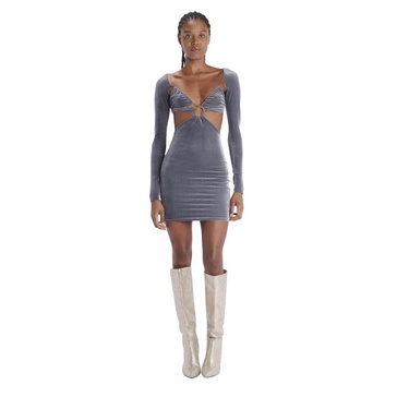 Velvet Mini Dress with Long Sleeves