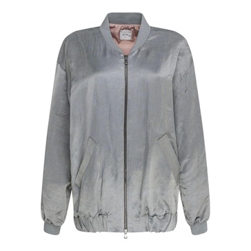 Gray Zip-Up Jacket Elasticized Cuffs