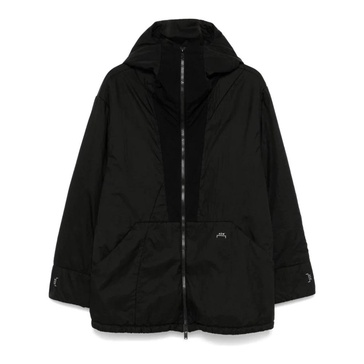 Black Padded Jacket with High Collar