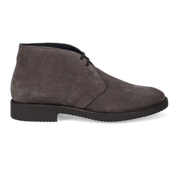 Grey Suede Lace-Up Ankle Boot