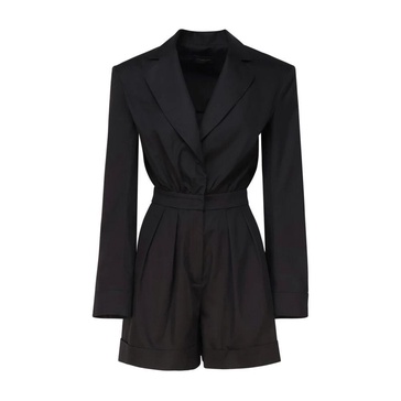 Black Rina Tracksuit with Pointed Lapel