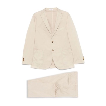 Beige Suit with Front Button Fastening