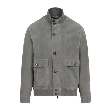 Suede Leather Blouson Jacket