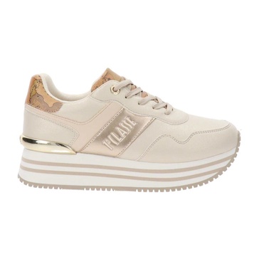 Geo Map Print Sneakers in Faux Leather