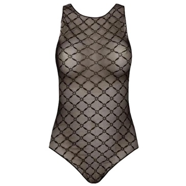 Diamond Jacquard Sleeveless Bodysuit Top