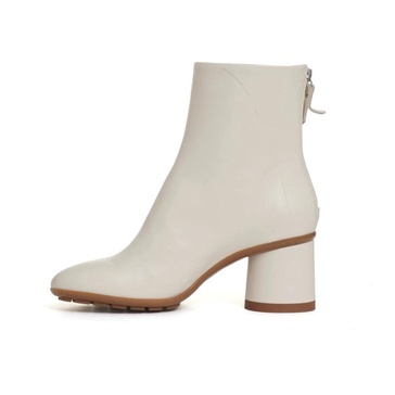 White Leather Ankle Boots Elegant Style