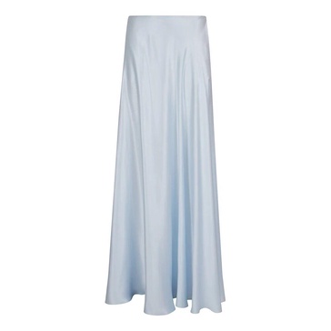 Blue Silk Angled Cut Skirt