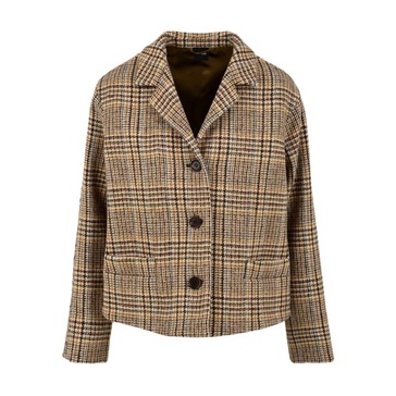 Tweed Front Button Closure Jacket