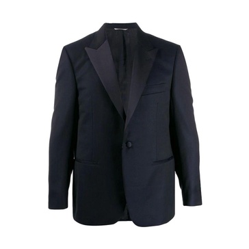 Navy Wool Tailored Suit Jacket