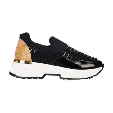 Black slip-on sneakers with strass