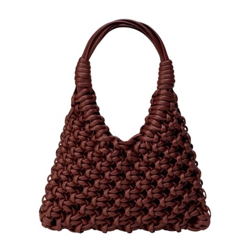 Handwoven Leather Bag Brown